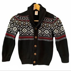Gymboree Nordic Black Knit Cardigan Girls Size 5/6
